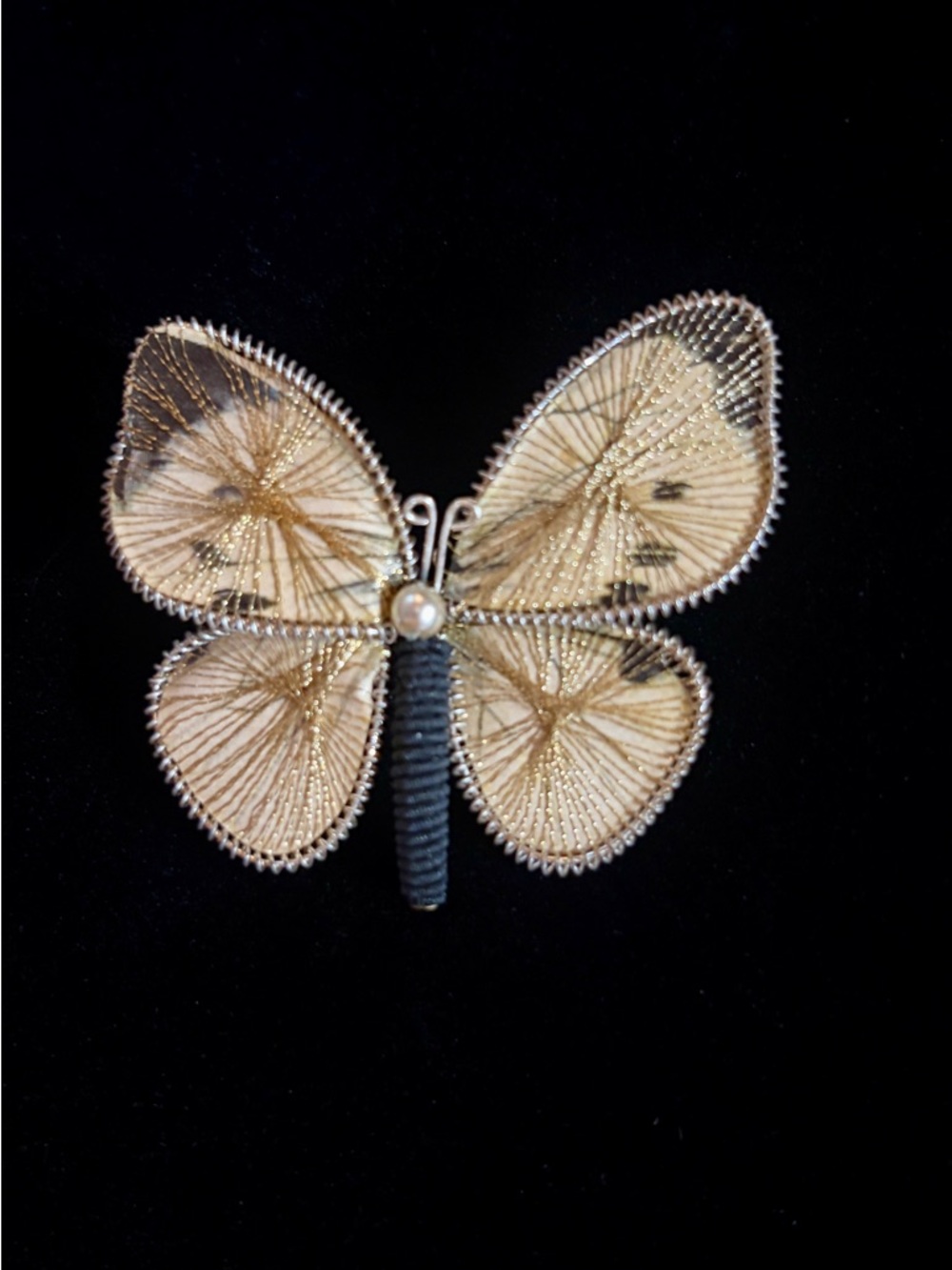 Vintage Butterfly Brooch Handmade - West Germany 1960s - 1970s - Picture 2 of 10